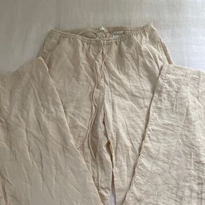 Wide leg linen pants